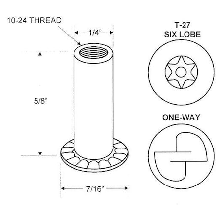 Strybuc One Way Barrel Nut 20-293